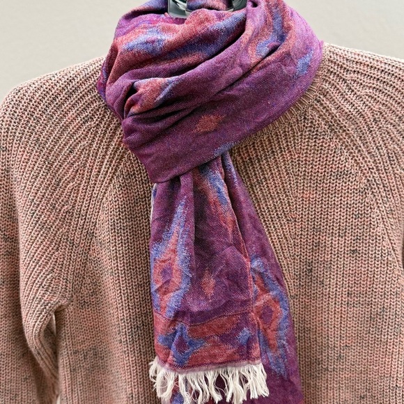 Accessories - Purple Pashmina Scarf with Fringes – Boho Wrap